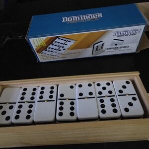 Double Six Jumbo Dominoes Set - White/Black